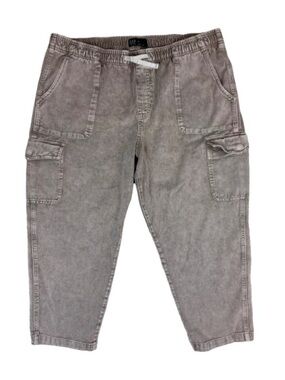 GAP Easy Jean Cargo Pants XXL Taupe Elastic Waist Relaxed Fit Women NEW